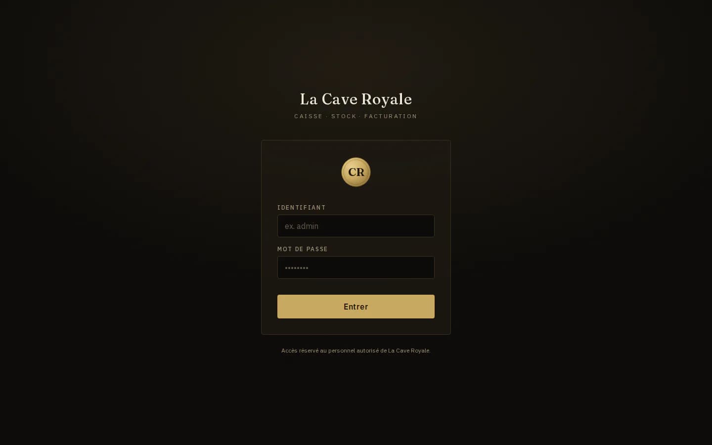 Aperçu du projet Cave Royale